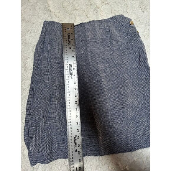 PA Company Boston Linen Houndstooth Short Sleeve Top & Skirt Set Blue Small - Picture 11 of 11